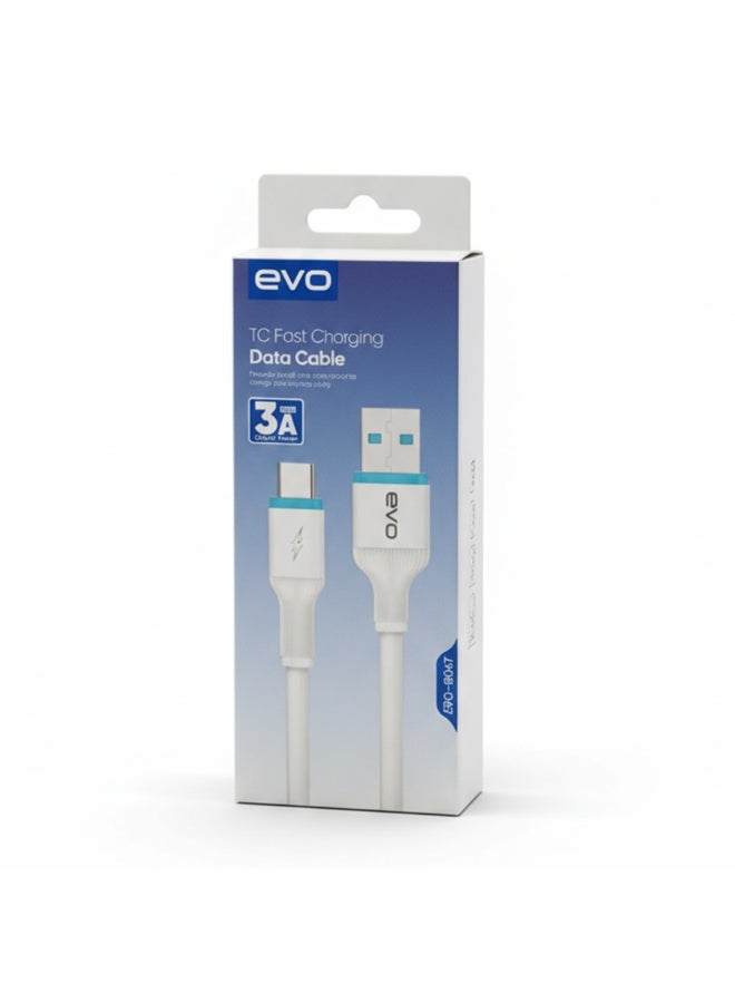 إيفو كابل الشحن السريع ونقل البيانات B06T من USB إلى Type-C، شحن عالي السرعة ونقل بيانات مستقر، تصميم متين مقاوم للانحناء، مقاوم للتشابك والحرارة للاستخدام المنزلي والمكتبي والسفر - Image 2